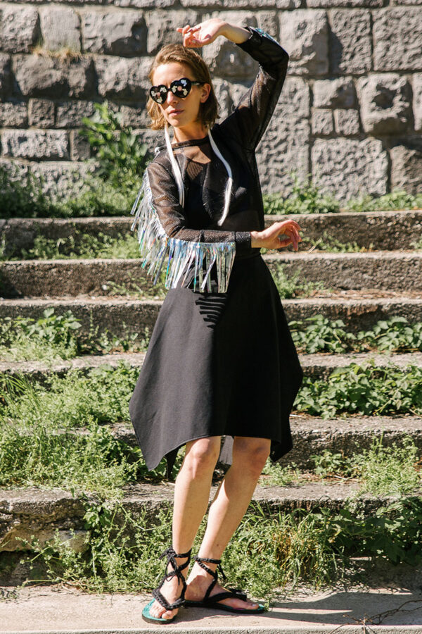 NEON RABBIT ethical fashion - black midi skirt