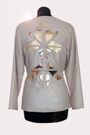 NEON RABBIT ethical fashion brand. Item - Kaleidoscope inspired beige jacket.